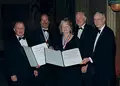 Left to right: Mr. Bernard (Bernie) M. Gordon, Chairman, NeuroLogica Inc.; Dr. Lawrence E. Carlson, Dr. Jacquelyn F. Sullivan, Dr. Barrett, and Dr. Vest